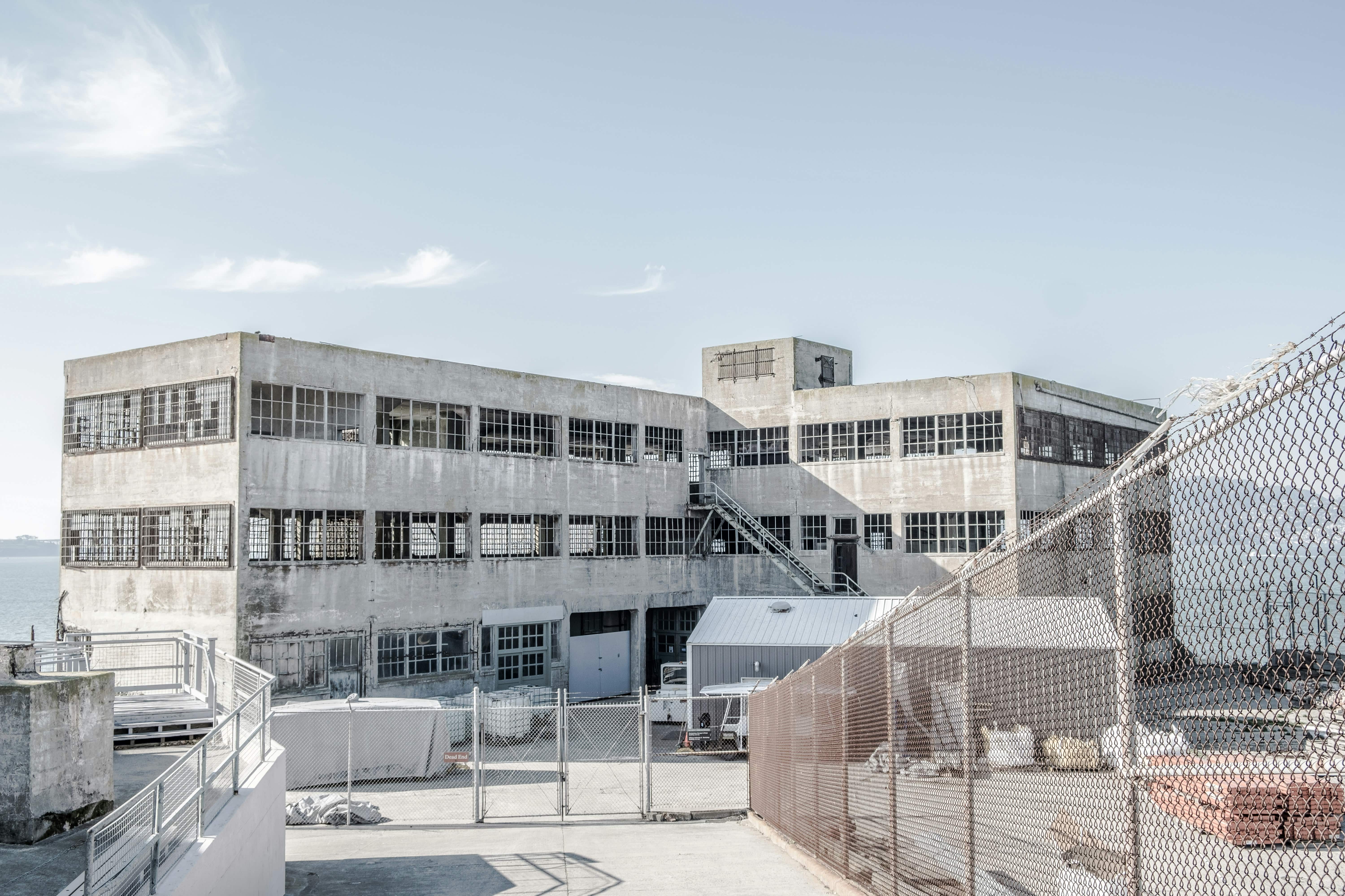 Concrete Buildings on Alcatraz Island