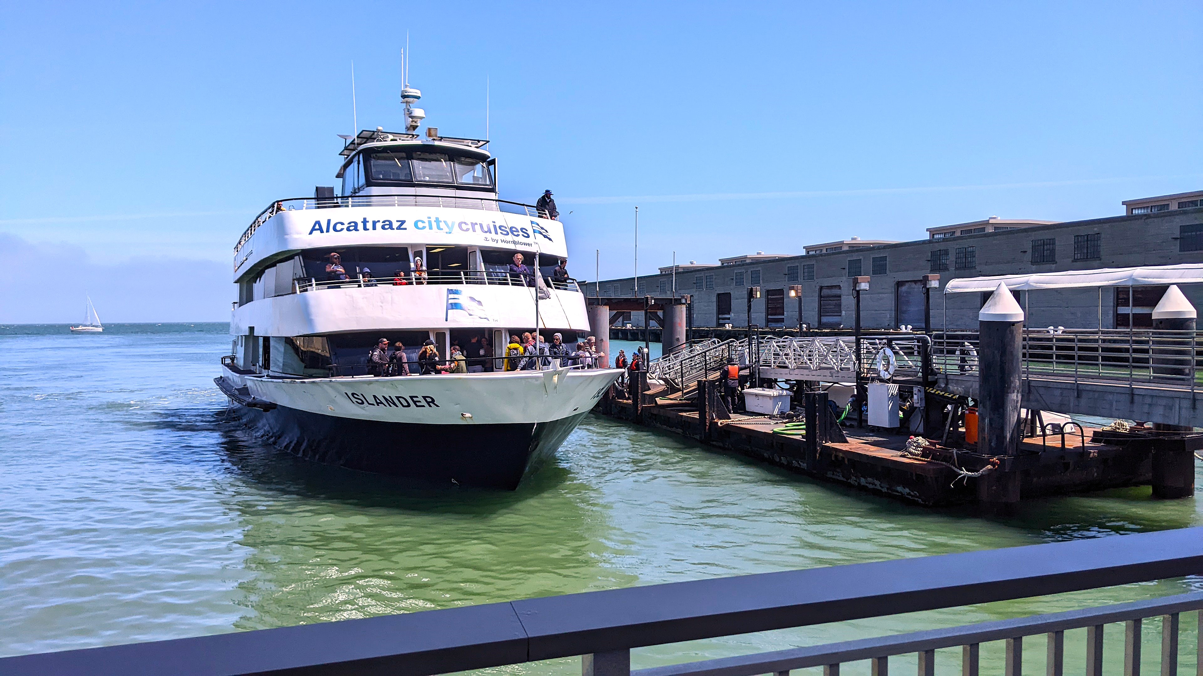 Cruise docked for Alcatraz Island in Fishermans Wharf Tour