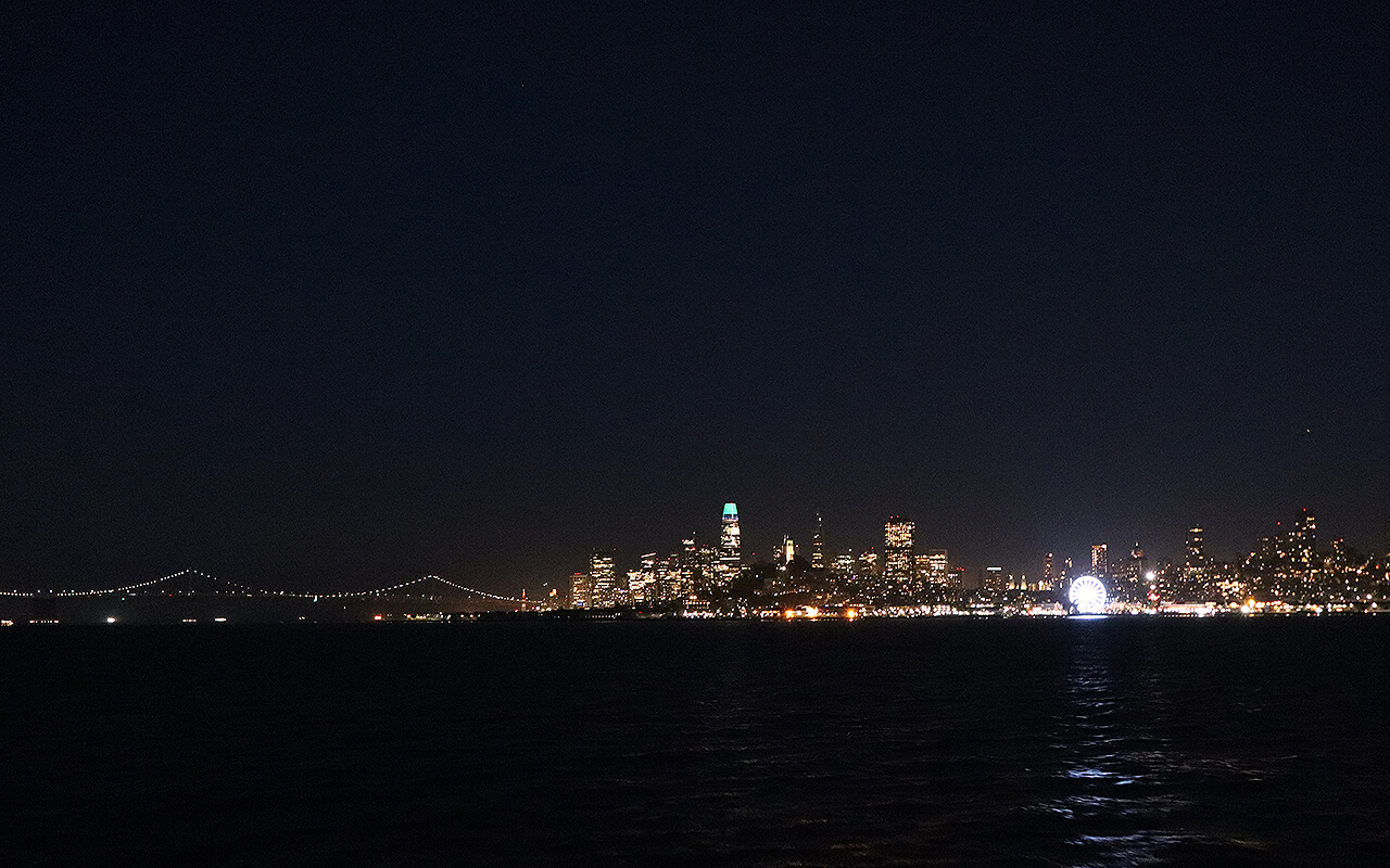 Alcatraz Night Tour view of SF