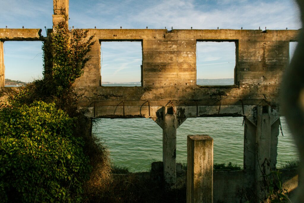 View of water from Alcatraz Island in San Francisco