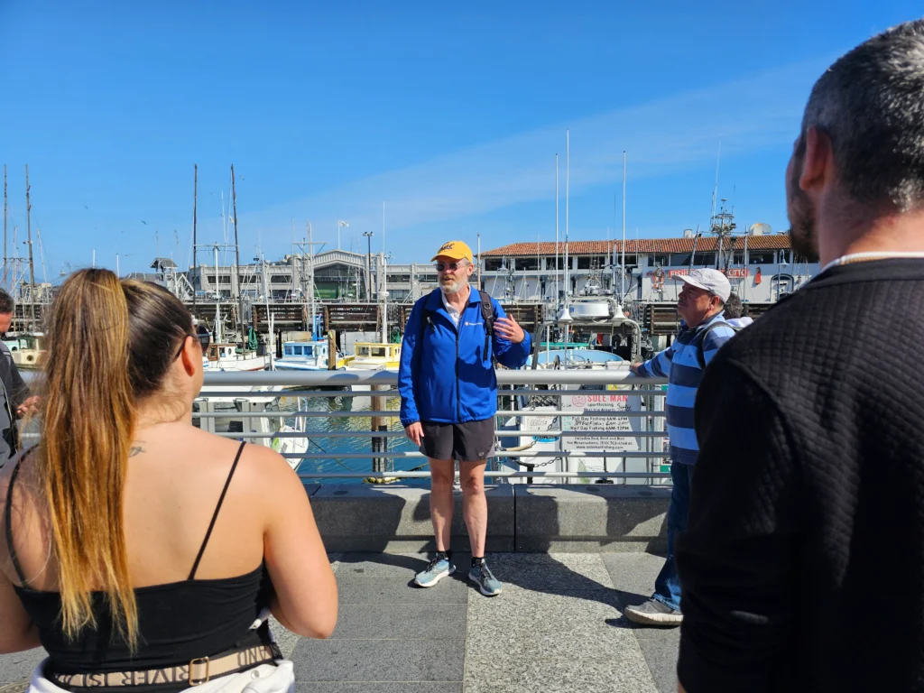 Tour guide during Fisherman's Wharf Tour With Alcatraz Island