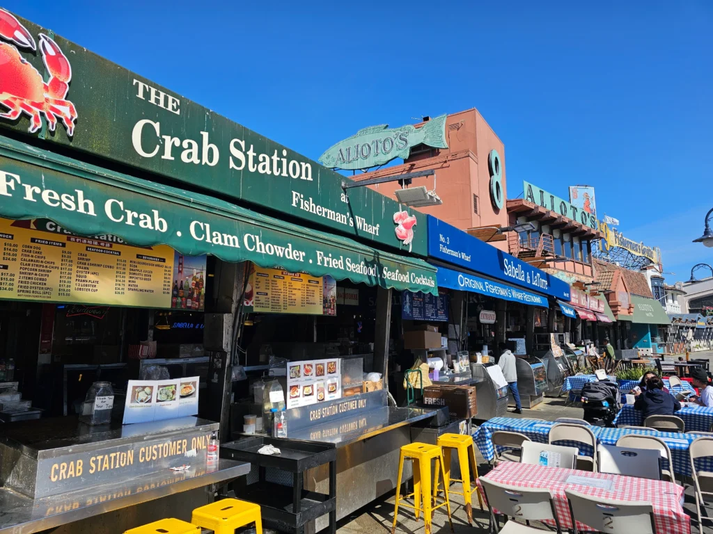 Close up of crab station on Fisherman's Wharf